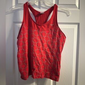Nike Women's Red and Gray Patterned Tank Top